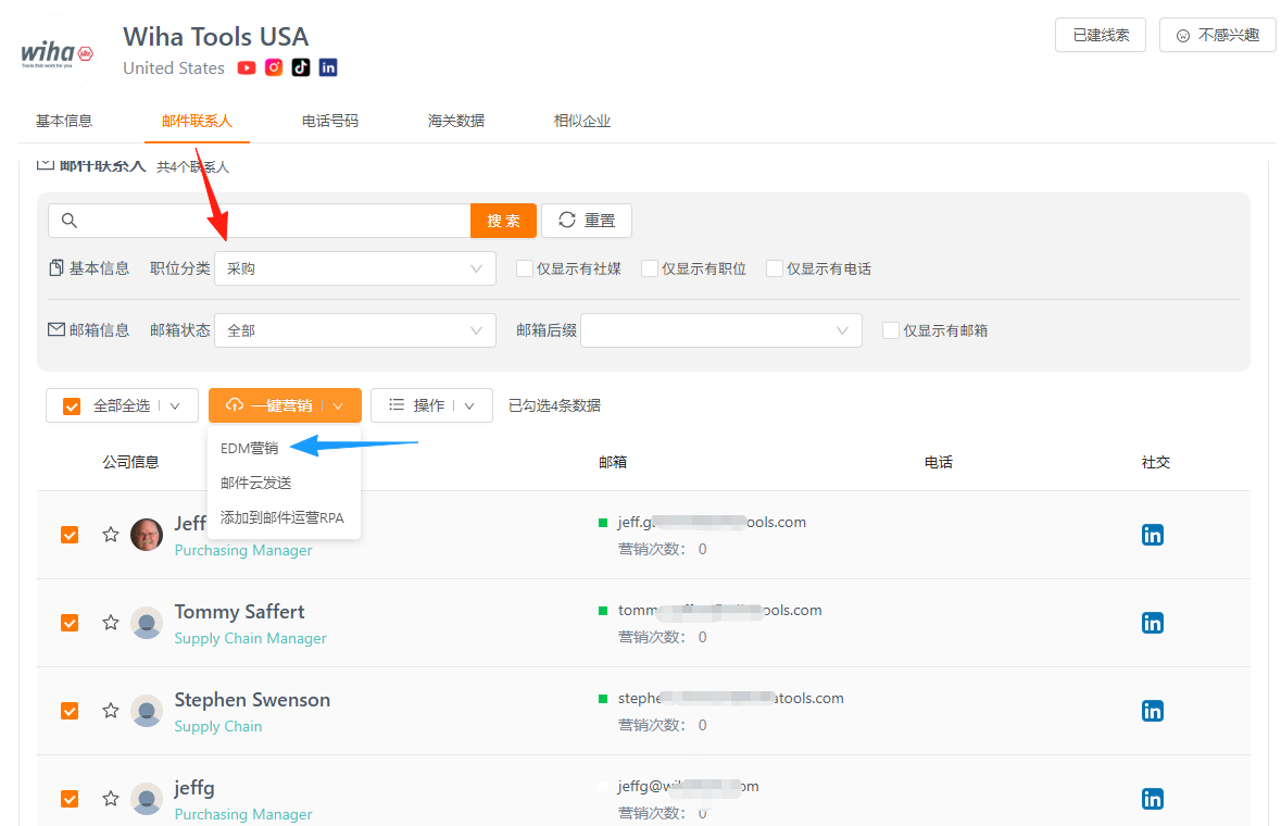 采购商决策人信息挖掘